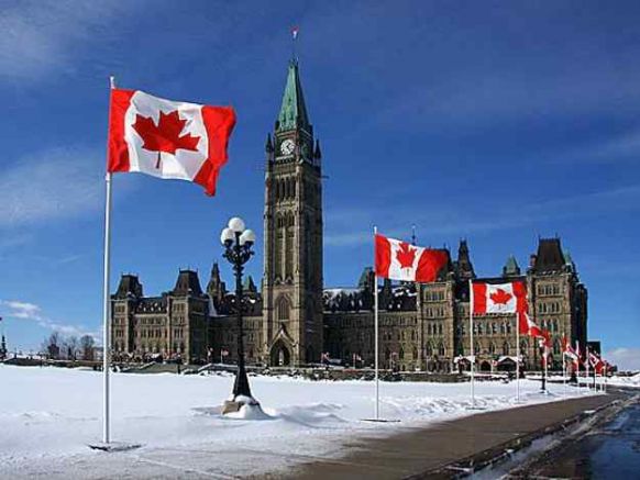 Vista panorámica del centro de Ottawa, Canadá