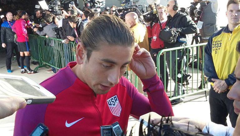 Bedoya, momentos antes del entrenamiento con Estados Unidos