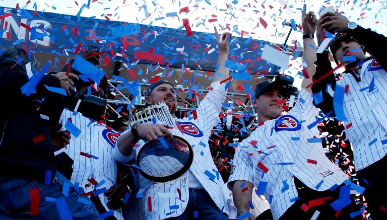 Los Cubs celebran el campeonato en la Serie Mundial