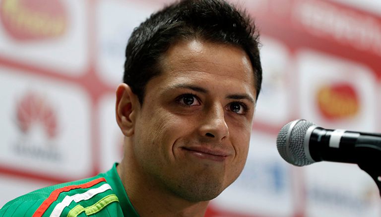 Javier Hernández en conferencia de prensa