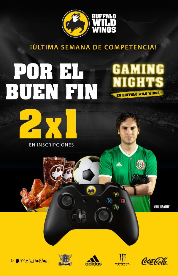 La promoción de Buffalo Wild Wings y sus Gaming Nights para el Buen Fin