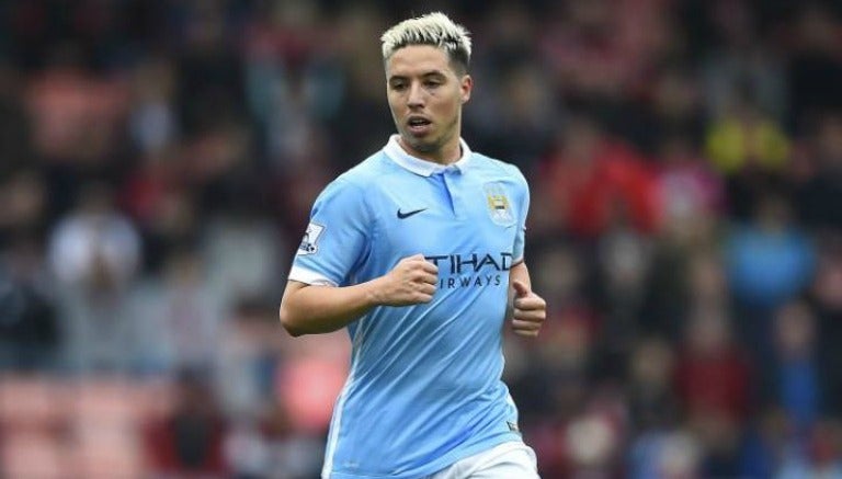 Nasri en un partido de Manchester City