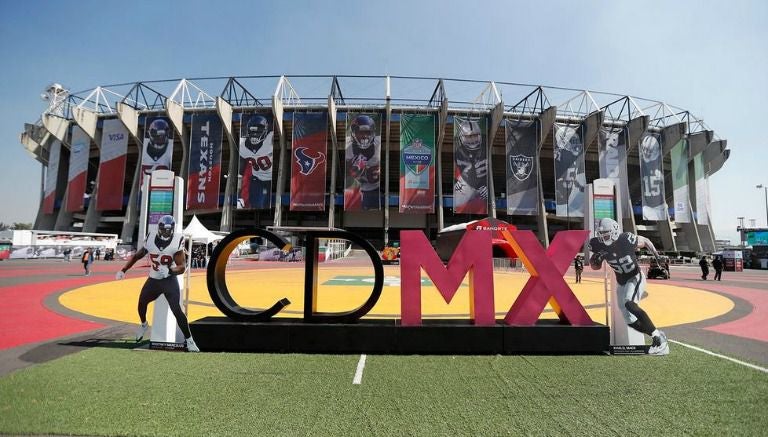 Estadio Azteca previo a que se realice el juego entre Raiders y Texans