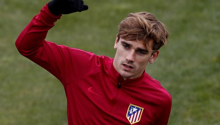 Antoine Griezmann, durante un entrenamiento del Atlético de Madrid