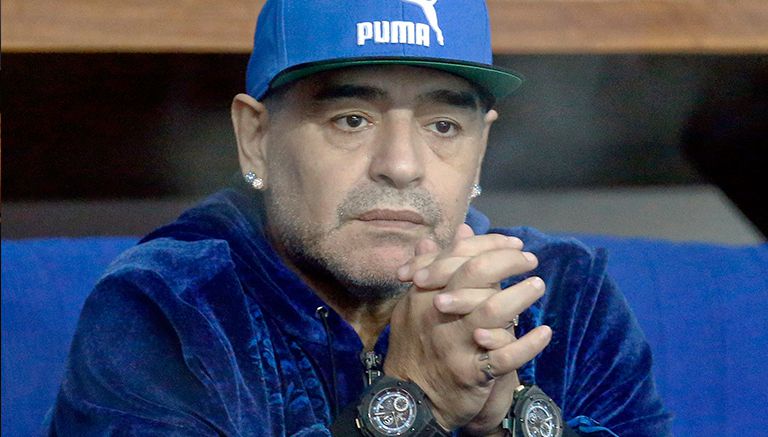 Maradona observa Final de la Copa Davis