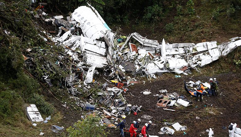 Así quedó el avión que transportaba al equipo Chapecoense