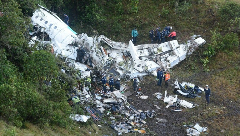 Así quedó la nave en la que viajaba el Chapecoense