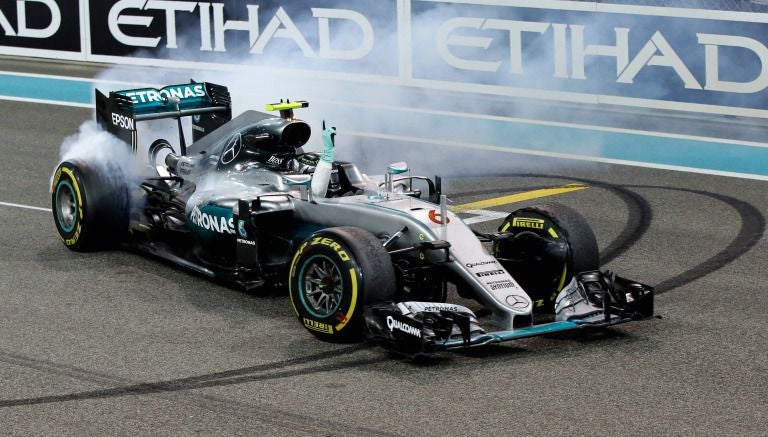 Nico Rosberg, en us monoplaza en el GP de Abu Dhabi