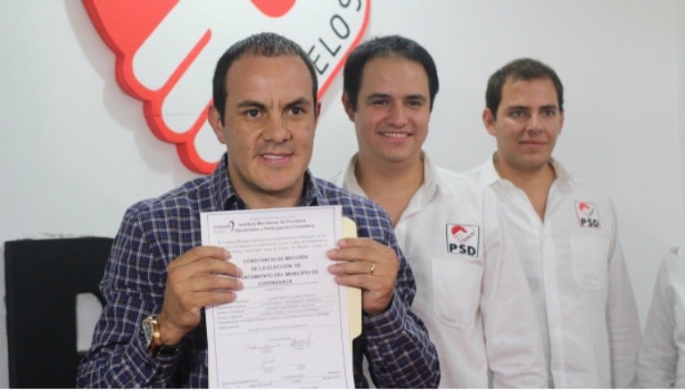 Cuauhtémoc Blanco tras una conferencia de prensa con el PSD