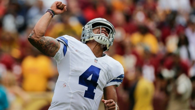 Dak Prescott celebra una victoria