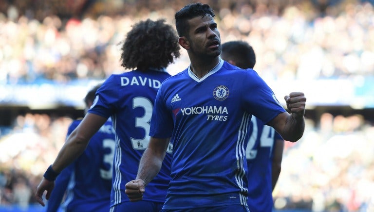 Diego Costa celebra su golazo en Stamford Bridge 