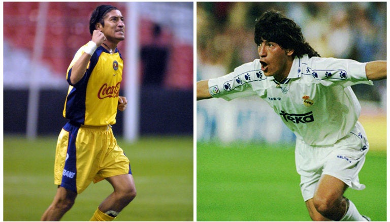 Iván Zamorano festeja goles con América y Real Madrid 