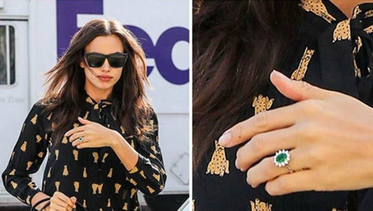 Irina Shayk posando con 'posible' anillo de compromiso