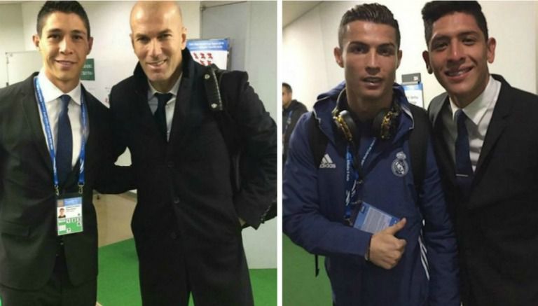 Fotografías que publicaron Hugo González y Edson Álvarez con Zidane y CR7