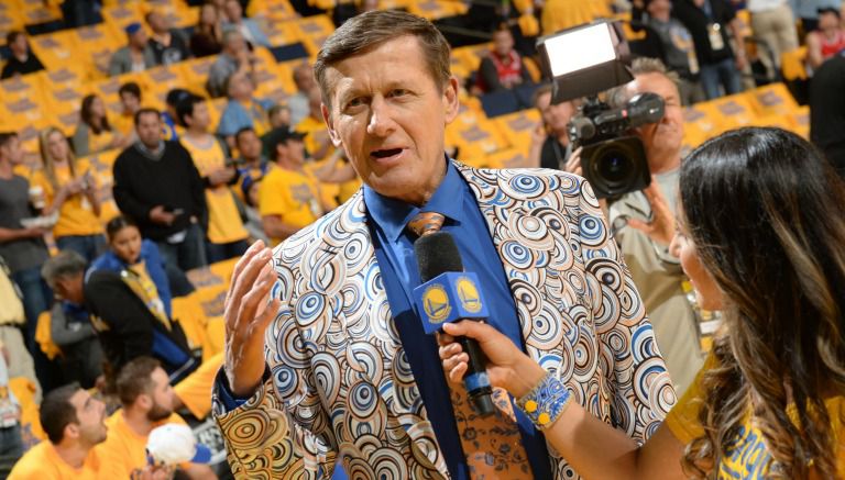 Craig Sager en una entrevista por el equipo de Golden State