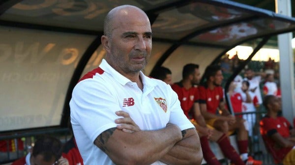 Sampaoli en un partido del Sevilla