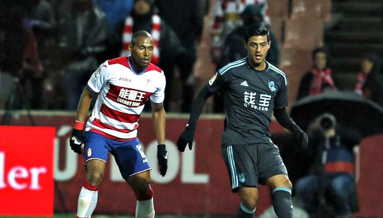 Carlos Vela durante el partido contra el Granada