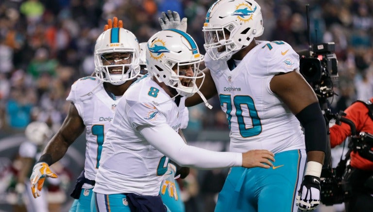 Jugadores de Miami festejan en MetLife Stadium