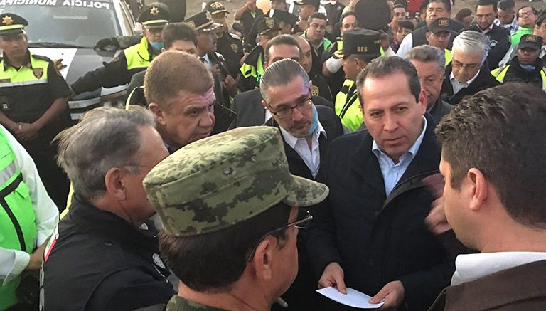 El gobernador del Estado de México, presente en la zona de la explosión