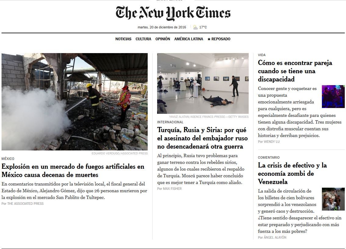 Versión en español de The New York Times