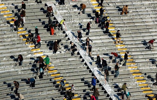 Decenas de aficionados en las tribunas del estadio de Packers