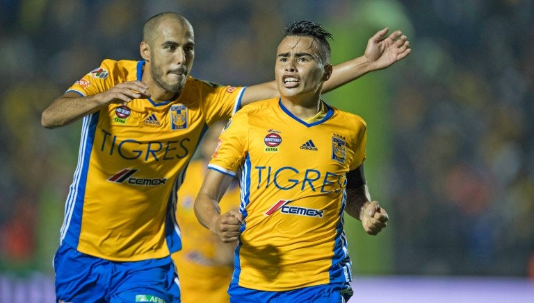 Lucas Zelarayán festeja un gol en la Semifinal frente a León