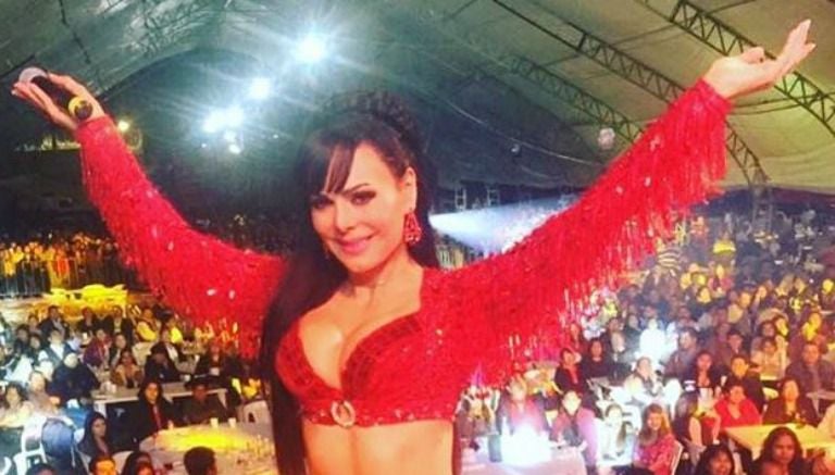 Maribel Guardia durante un evento en Chiapas 