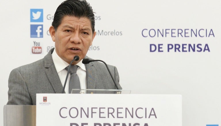 Matías Quiroz, secretario de gobierno del Morelos, en conferencia de prensa