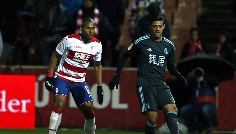 Carlos Vela durante un partido de la Real Sociedad