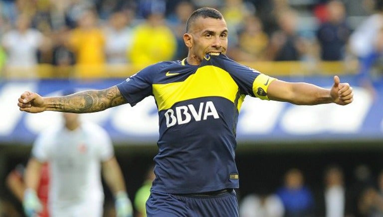 Tévez celebra anotación con Boca Juniors