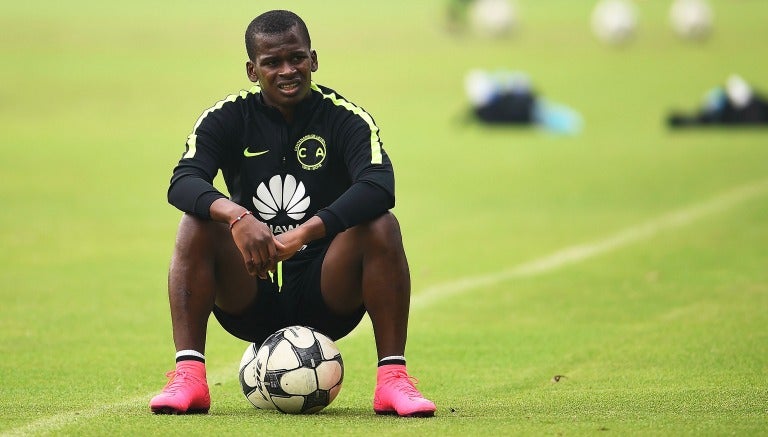 Quintero en un entrenamiento del América