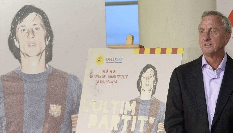 Johan Cruyff en el estreno de un documental sobre su carrera en 2014