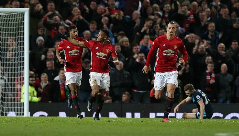 Anthony Martial celebra su gol frente al Middlesbrough