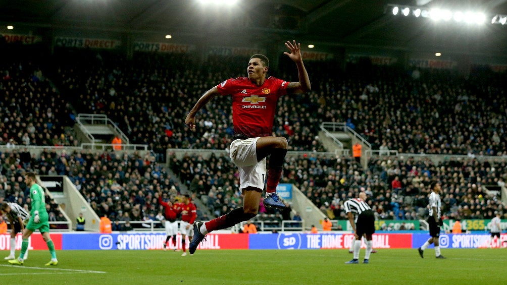 Marcus Rashford celebra una anotación frente al Newcastle 