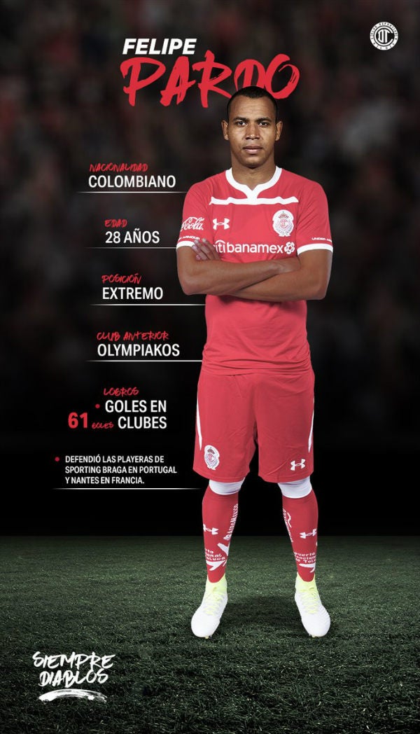 Felipe Pardo es presentado como nuevo refuerzo de Toluca