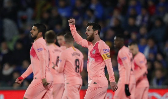 Messi festeja gol contra Getafe