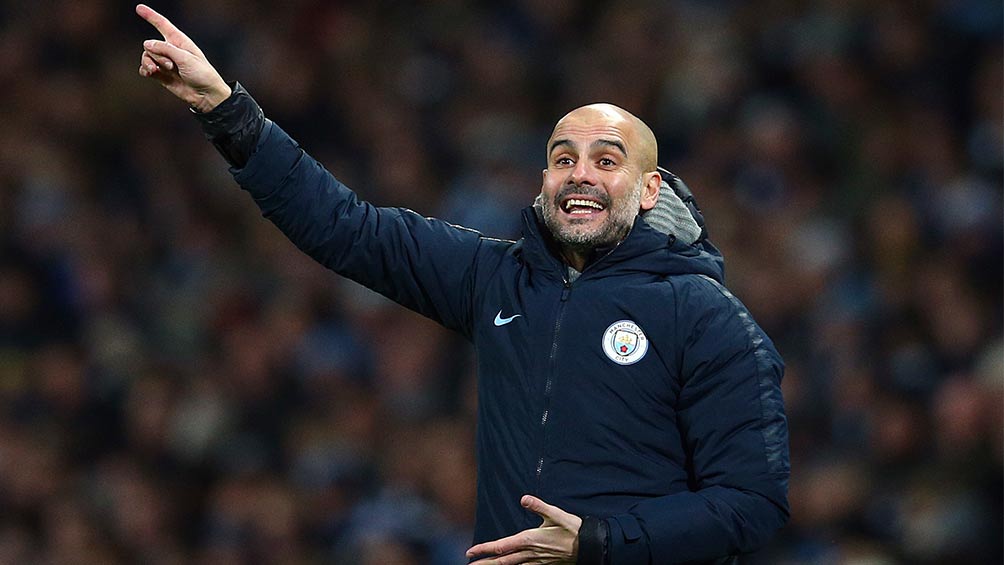 Guardiola durante un partido del Manchester City 