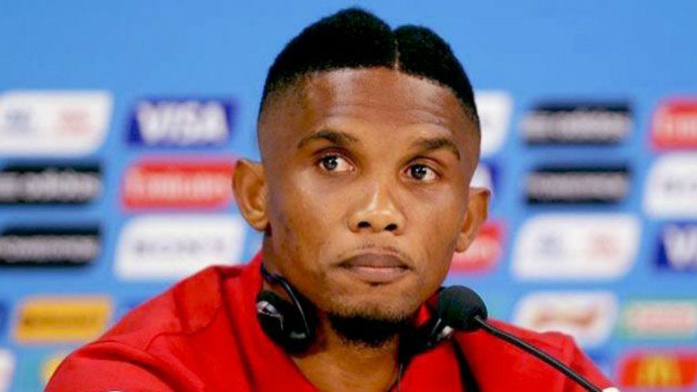 Samuel Eto'o durante una conferencia de prensa