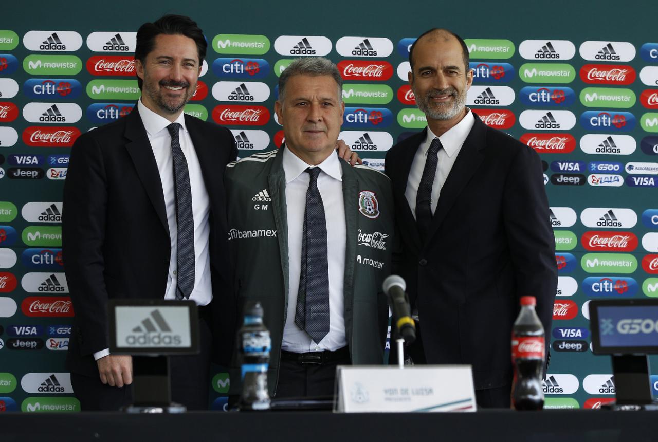 Tata Martino en su presentación como DT del Tri