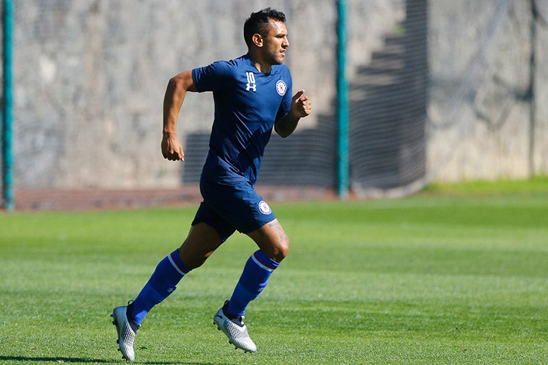 Montoya, durante un entrenamiento con Cruz Azul