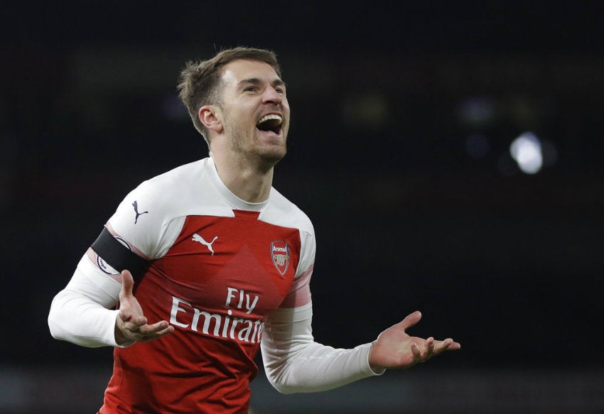 Ramsey festeja anotación en la Premier League 