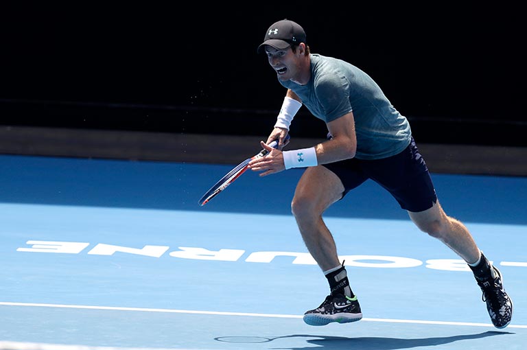 Murray, entrenando para el Australian Open