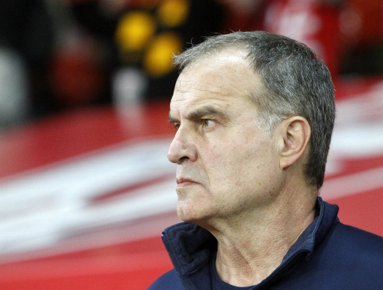 Marcelo Bielsa, durante un partido con el cuadro de Leeds 