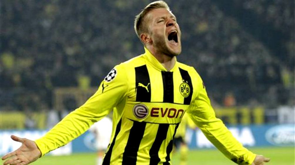 Jakub Blaszczykowski celebra una anotación con el Borussia Dortmund