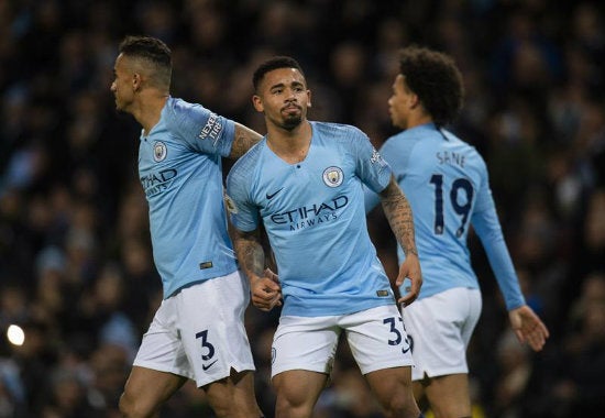 Gabriel Jesús festeja gol contra Wolves