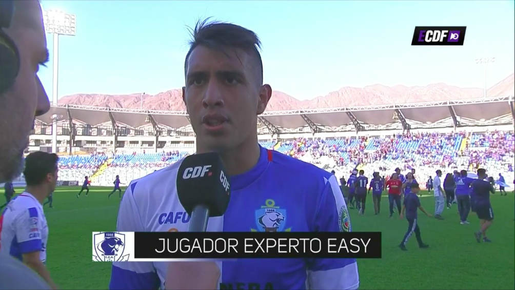 Rodrigo Contreras durante una entrevista tras un partido del Antofagasta