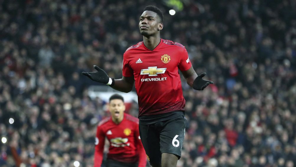 Paul Pogba festeja su gol frente al Brighton & Hove Albion