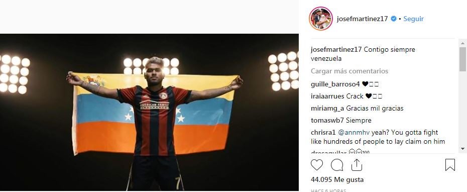 Mensaje de apoyo de Josef Martínez