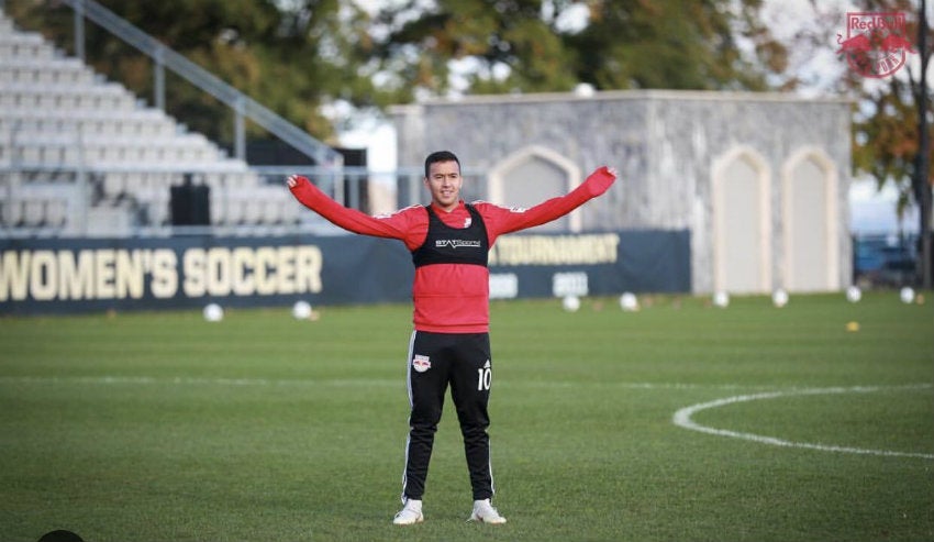 Gammarra durante entrenamiento del NY Red Bulls 