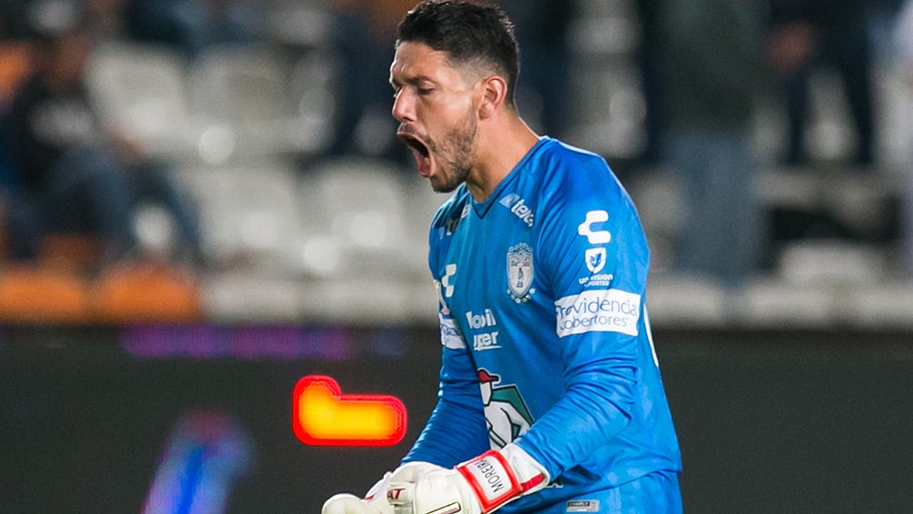 Leonel Moreira celebra gol de Pachuca en la Copa MX